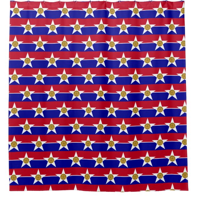 Duschvorhang mit Flagge von Dallas (Vorderseite)