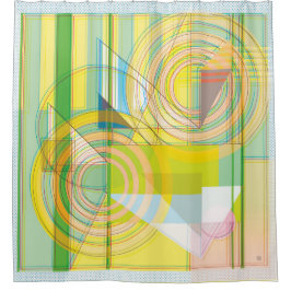 Duschvorhang mit geometrischen Linien