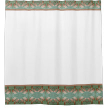 Duschvorhang mit Gingko-Leaf-Grenze