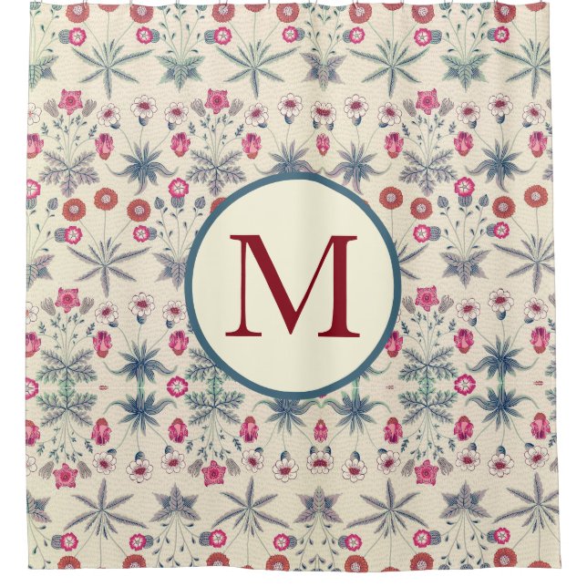 Duschvorhang mit Initiale von William Morris (Vorderseite)