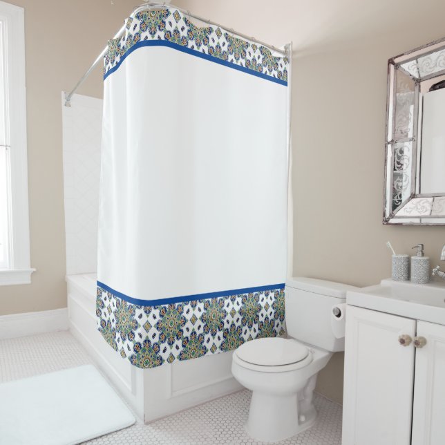 Duschvorhang mit Mehrfarbigen Medallien (Beispiel)