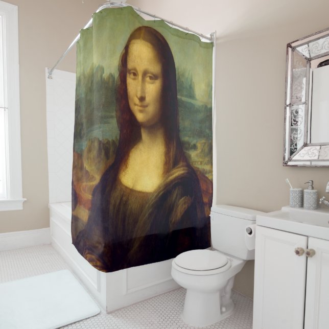 Duschvorhang mit Mona Lisa Print (Beispiel)