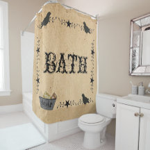 Duschvorhang mit primitivem Bad