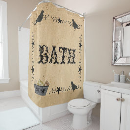 Duschvorhang mit primitivem Bad