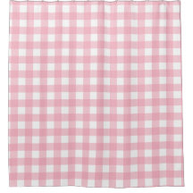 Duschvorhang mit rosa und weißem Karton