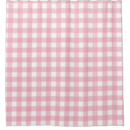 Duschvorhang mit rosa und weißem Karton