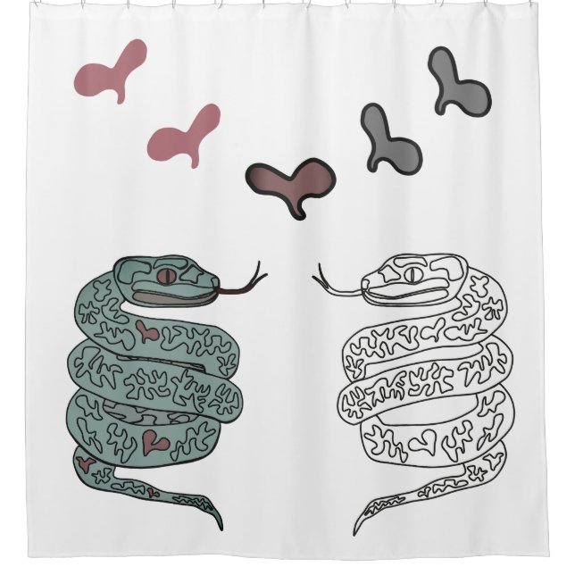 Duschvorhang mit Schlangen-Druck (Vorderseite)
