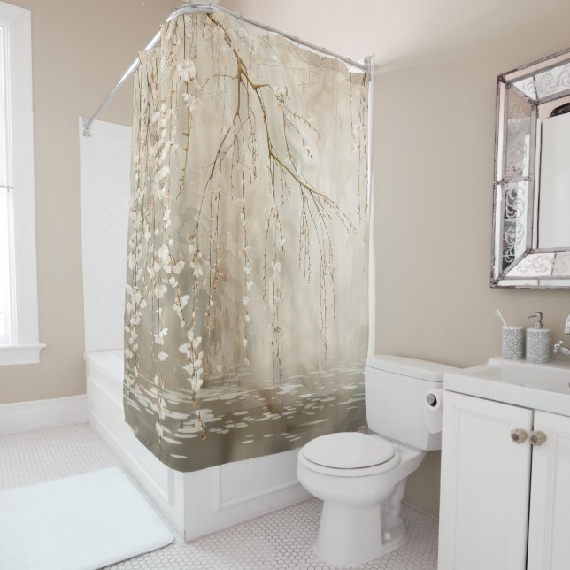 Duschvorhang mit Schmiedekerze (Beispiel)