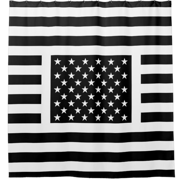 Duschvorhang mit schwarzer und weißer amerikanisch (Vorderseite)
