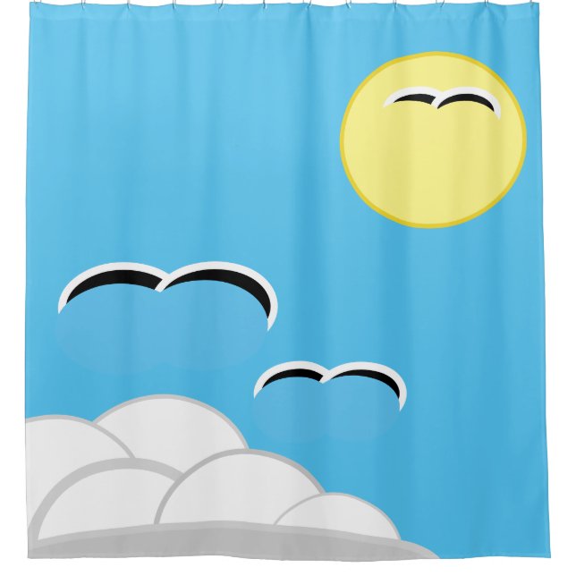 Duschvorhang - Möwen im Flug (Vorderseite)