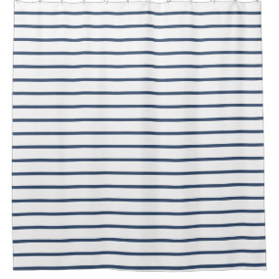 Duschvorhang (Navy Blue and White Strip)