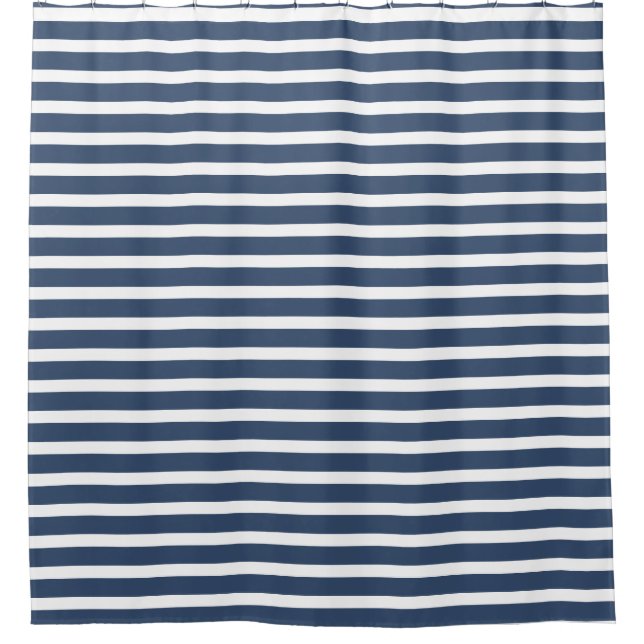 Duschvorhang (Navy Blue and White Strip) (Vorderseite)