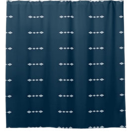 Duschvorhang "Navy Blue Gemustert Design"