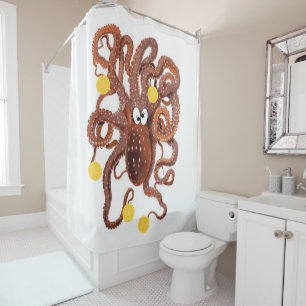 Duschvorhang Octopus Orangen Frucht