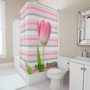 Duschvorhang Pastellstreifen Pink Tulip