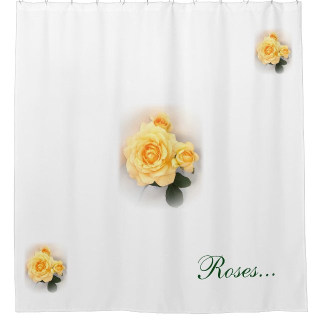 Duschvorhang - reizende gelbe Rosen (Vorderseite)