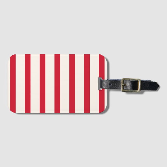 Duschvorhang (rot und weiß gestrichen) gepäckanhänger (Vorderseite (Horizontal))