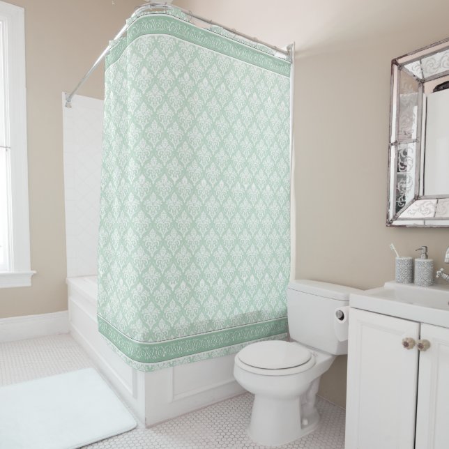 Duschvorhang - Soft Jade Damask (Beispiel)