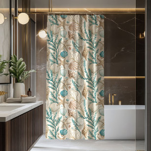 Duschvorhang Strand Ivory und Blau, Küstenstil