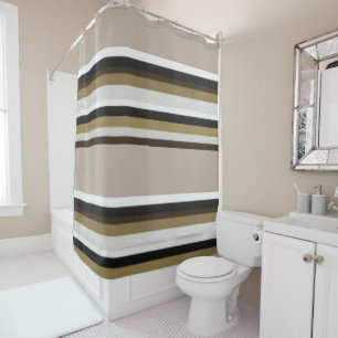 Duschvorhang Streifen Braun & Beige