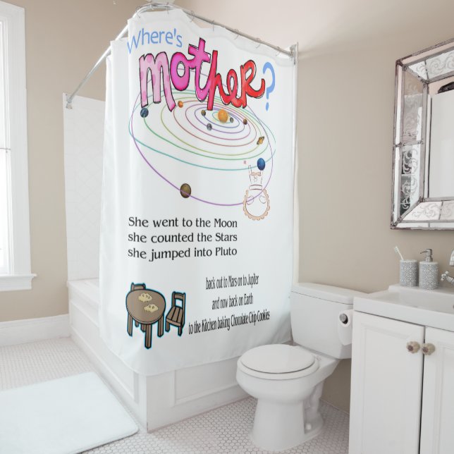 Duschvorhang Wo ist Mama? (Beispiel)