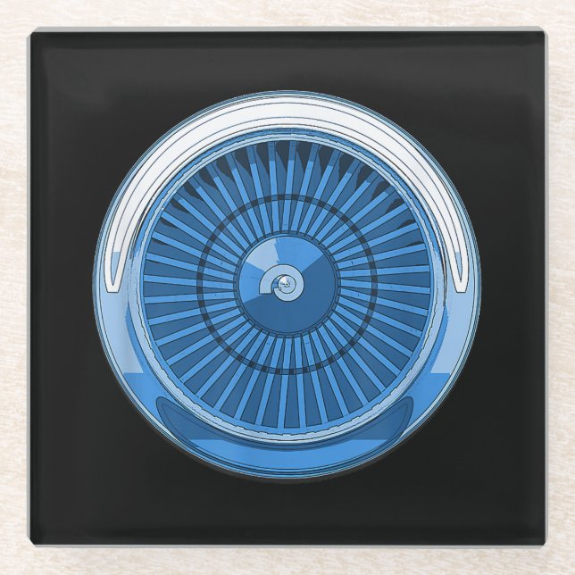 Düsentriebwerk Glasuntersetzer (Vorderseite)
