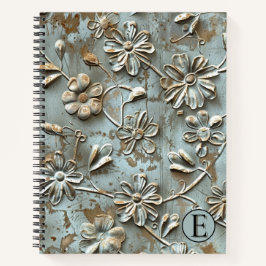 Dusk Blue Gold Floral MetaSpiral Carnet - Personna