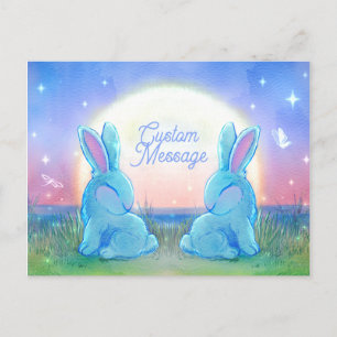 Dusk Bunnies Anpassbar Einladungspostkarte