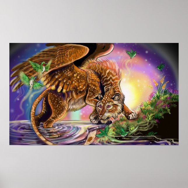 Dusk Hunter Flying Cat Poster (Vorne)