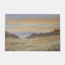 Dusk Lake Blush Wasserfarbe Landschaft Printmedien