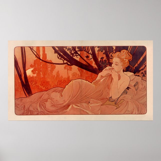 DUSK von Alphonse Mucha - Crepuscule Poster (Vorne)
