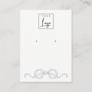 Dusky Blue Coquette Bogen Ohrring Display Logo Visitenkarte