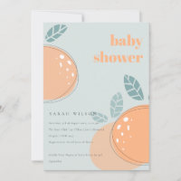 Dusky Blue Orange Fruity Bold Baby Dusche