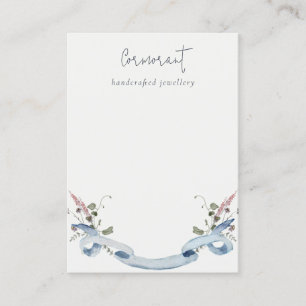 Dusky Blue Wildblume Ribbon Blank Juwelier Visitenkarte