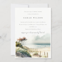 Dusky Coastal Sand Beach Seascape Brautparty Einladung