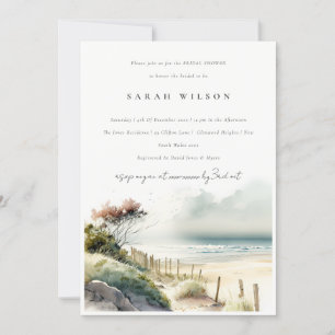 Dusky Coastal Sand Beach Seascape Brautparty Einladung