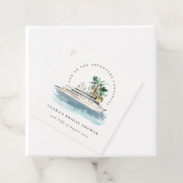 Dusky Cruise Ship Palm Seascape Brautparty Geschenkanhänger (Beispiel)