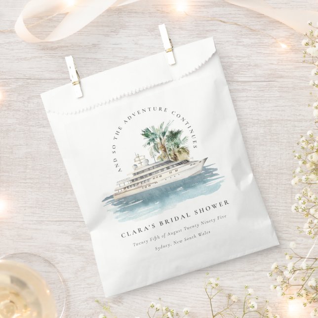 Dusky Cruise Ship Palm Seascape Brautparty Geschenktütchen (Ausgeschnitten)