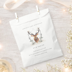 Dusky Deer Floral Wappen Spaß jedes Alter Geburtst Geschenktütchen