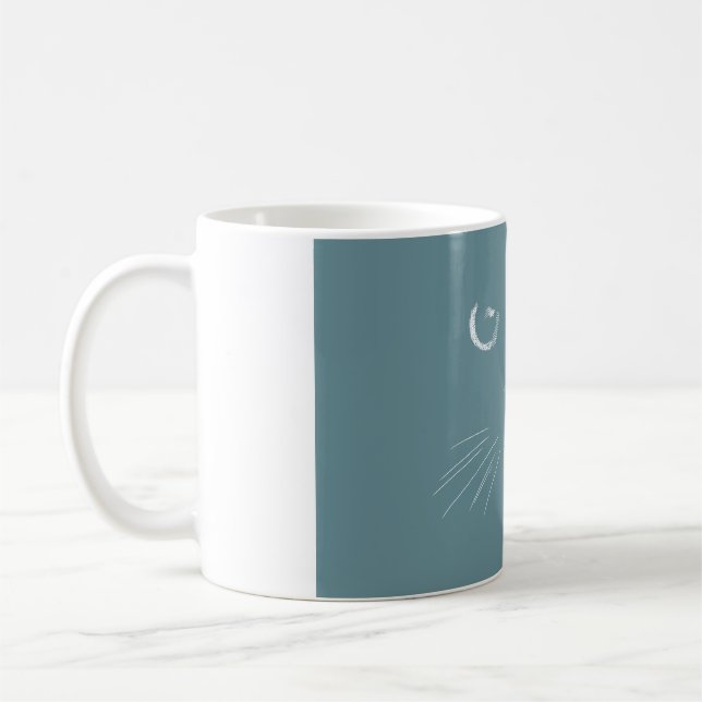 Dusky green cat pattern kaffeetasse (Links)