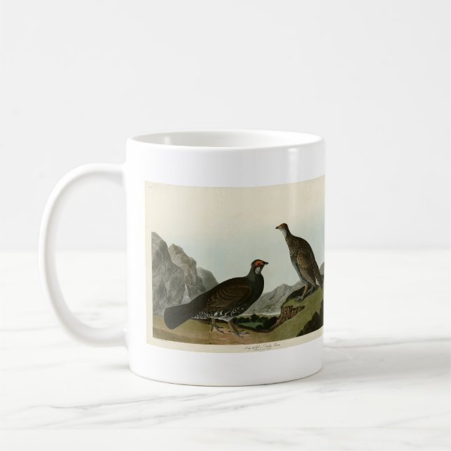 Dusky Grous (Blauer Grouse) Audubon Birds of Ameri Kaffeetasse (Links)