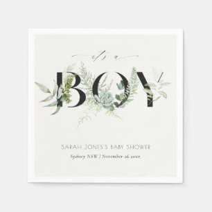 Dusky Leafy Fern Succulent Es ist eine Baby-Dusche Serviette