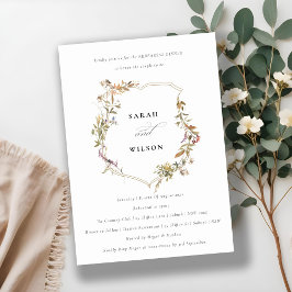 Dusky Pink Blush Wildblume Wappen Probe Abendessen Einladung