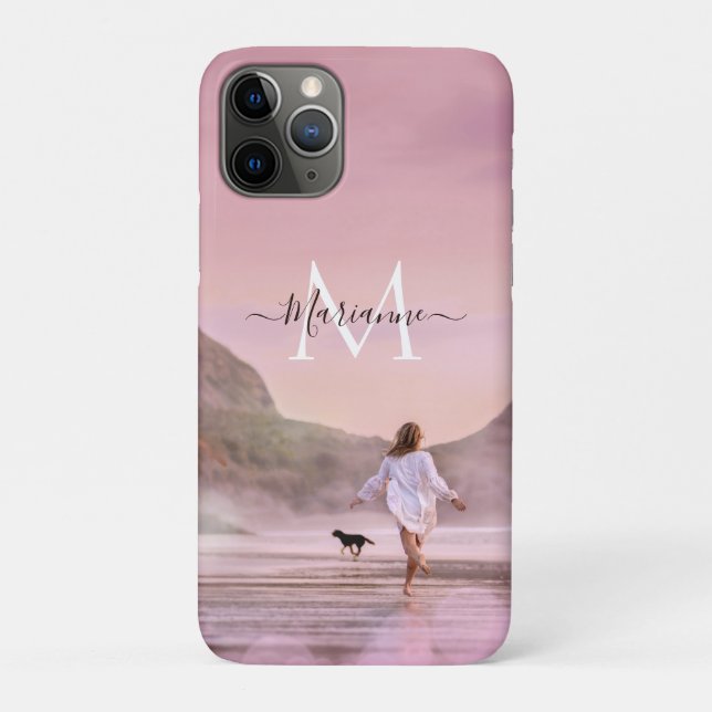 Dusky Pink Monogram Beach Fotografie Case-Mate iPhone Hülle (Rückseite)