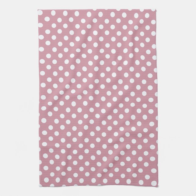 Dusky Pink polka dots Küchentücher (Vertikal)