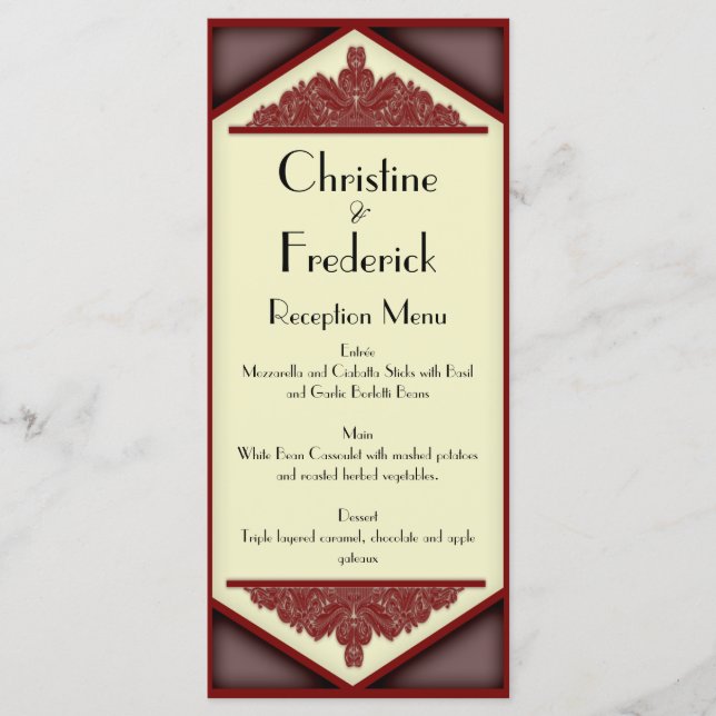 Dusky Pink Vintag, Hochzeitsmenü und Programm (Vorderseite)