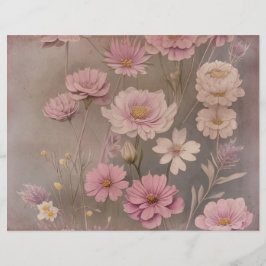 Dusky Pink Vintage Blumenschrift