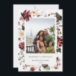 Dusky Poinsettia Floral Merriest Christmas Photo Feiertagskarte<br><div class="desc">If you need any further customisation please feel free to message me on yellowfebstudio@gmail.com.</div>