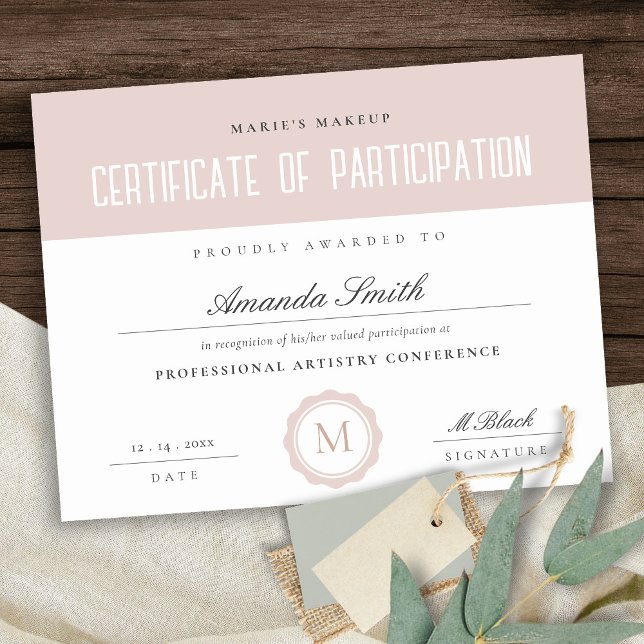 Dusky-Rosa-Mindestteilnahmebescheinigung (Von Creator hochgeladen)