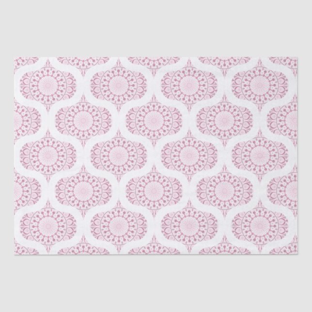 Dusky Rose Confetti Lace Retro Ogee Seidenpapier (Vorderseite)
